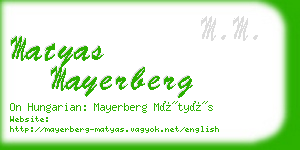 matyas mayerberg business card